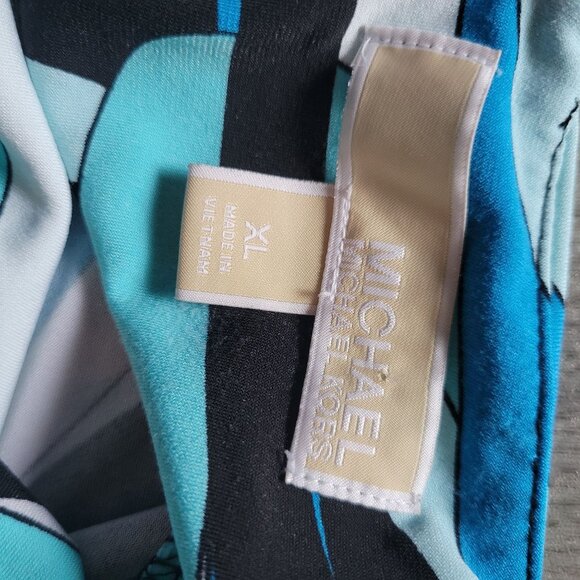 Michael Kors Womens Long-Sleeve Swirl Print Dress XL - Picture 6 of 6